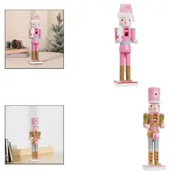 Estatua de Cascanueces de madera, estatuilla clásica de Navidad, adorno de decoración del hogar para sala de estar y dormitorio