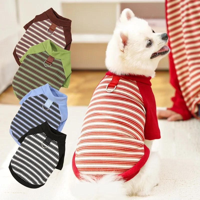 Sudadera clásica a rayas para perro, mono, disfraz de Navidad, ropa de otoño para cachorros, ropa de Bulldog Francés, Chihuahua, accesorios para mascotas - imagen 2