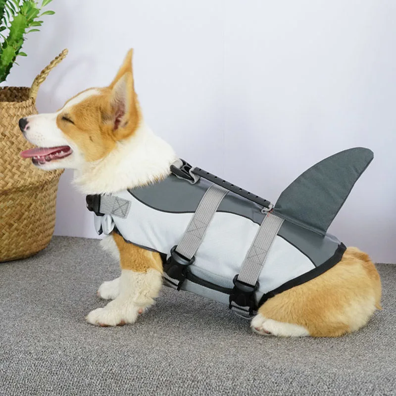 Traje de baño de verano para cachorros y perros grandes, chaleco salvavidas para mascotas con forma de sirena y tiburón para perros pequeños y grandes, ropa Corgi Shiba Inu, ropa para mascotas - imagen 5