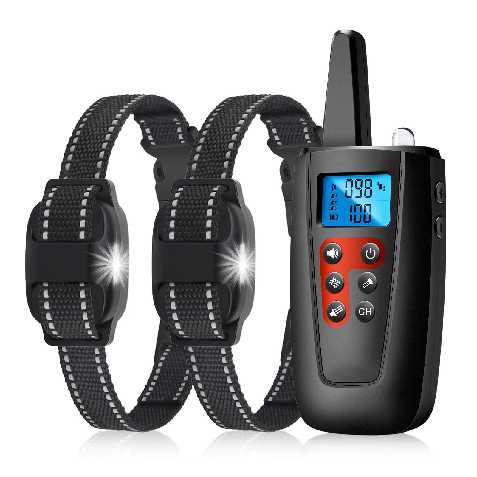 Collar vibratorio de adiestramiento para perros con linterna