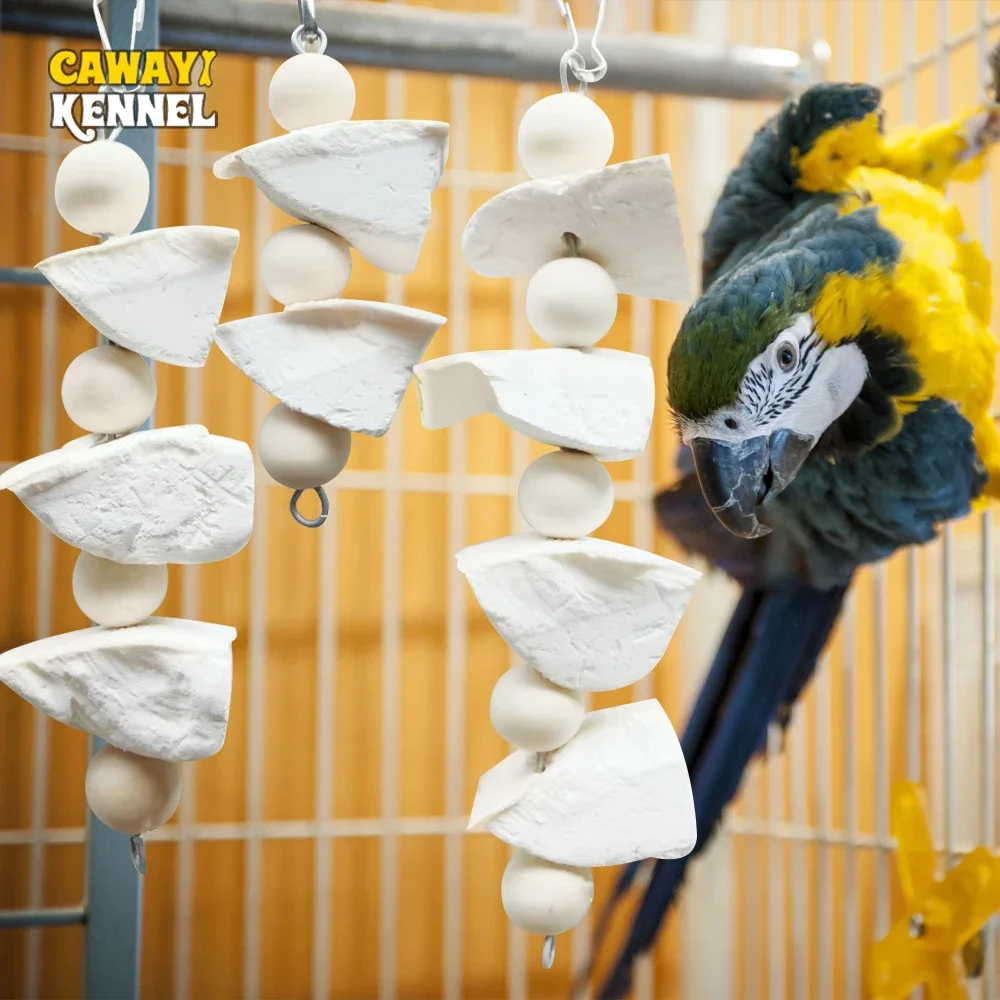 Juguete para masticar pájaros colgante, piedra Irregular de madera, suministro Mineral, juguete para morder los dientes para animales pequeños, loro, jaula para hámster, decoración, 1 ud.