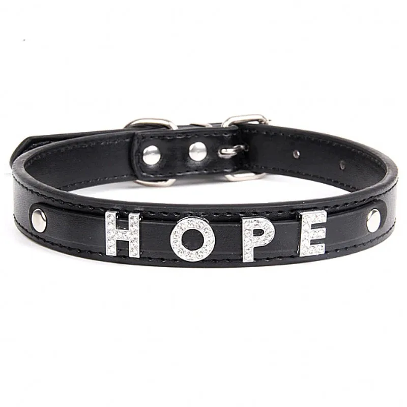 Collares para perros con nombre DIY, accesorios para perros, cuero con diamantes de imitación ostentosos, etiqueta de nombre personalizada, Collar para mascotas para gatos pequeños, perros, Chihuahua español - imagen 5