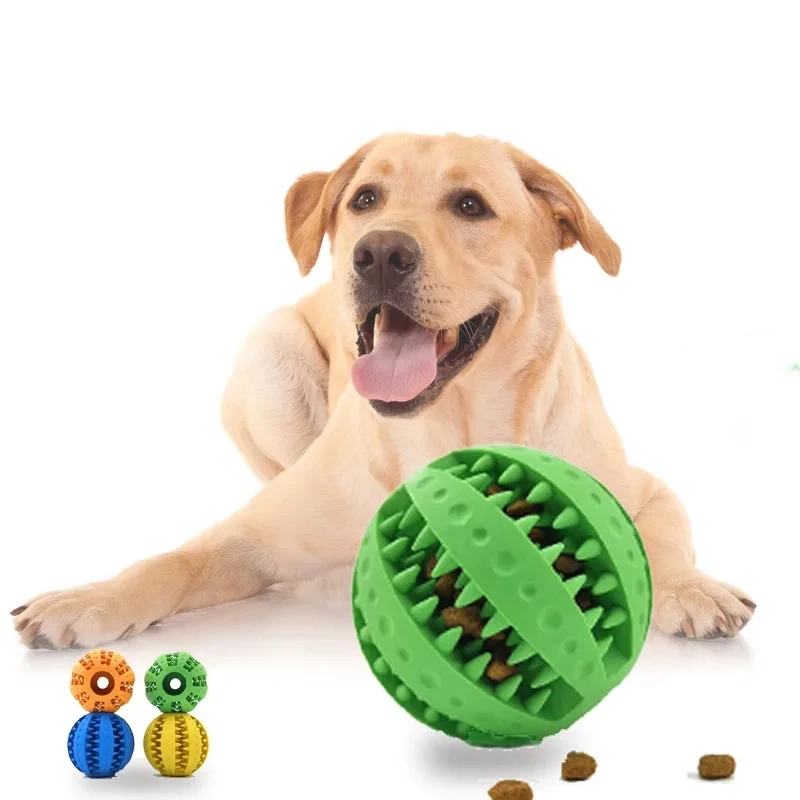 Nuevo juguete para perros, bolas de goma interactivas para perros pequeños y grandes, juguetes para masticar para cachorros y gatos, limpieza dental de mascotas, bola indestructible para perros