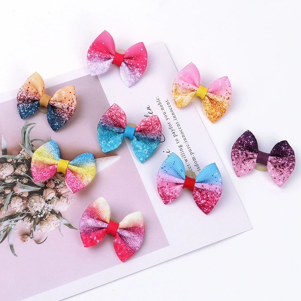 Lazos de goma para el pelo de perro, pinzas para el pelo de gato hechas a mano, accesorios de aseo para perros pequeños y gatos, 10 unids/lote - imagen 3