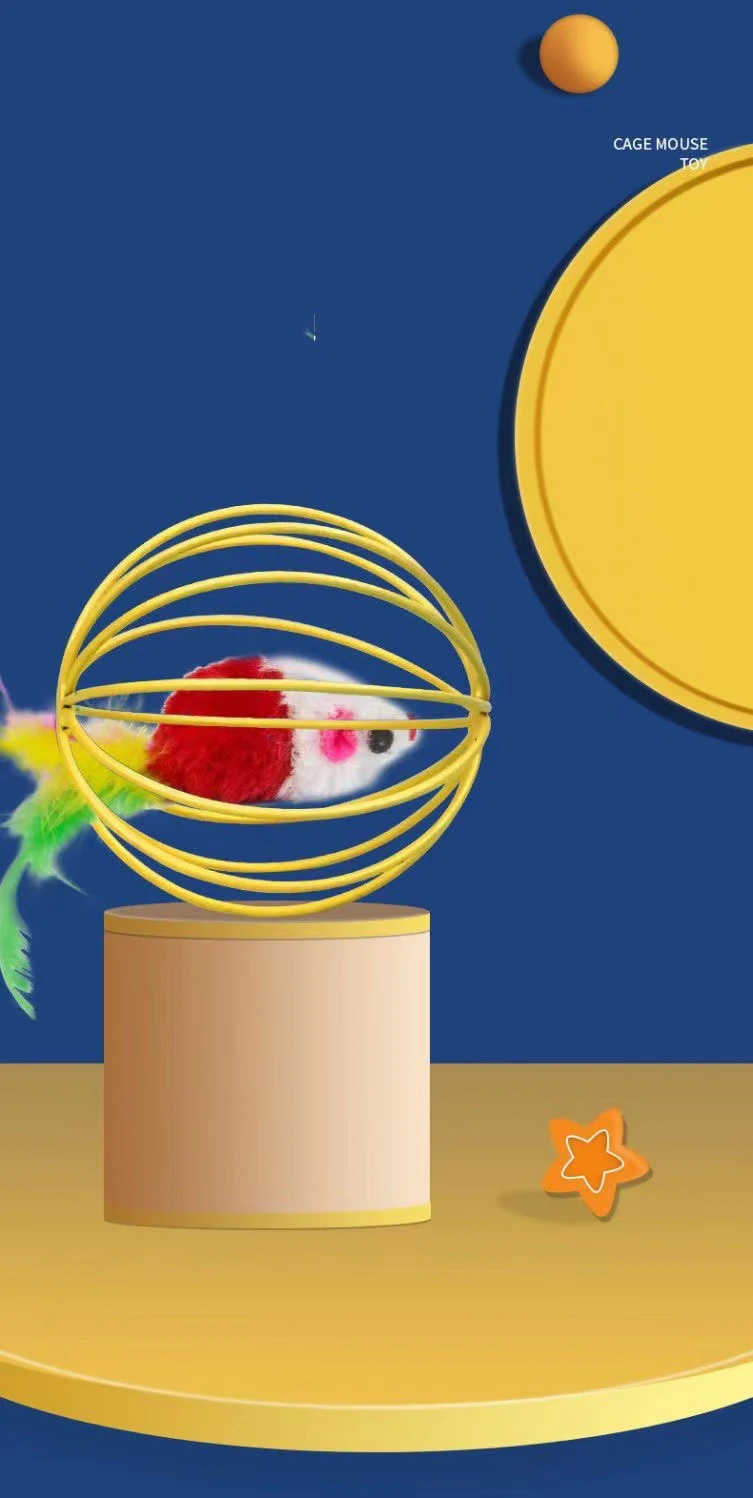Juguetes Ratón falso en rata jaula bola para mascota gato gatito gato juguetes - imagen 5