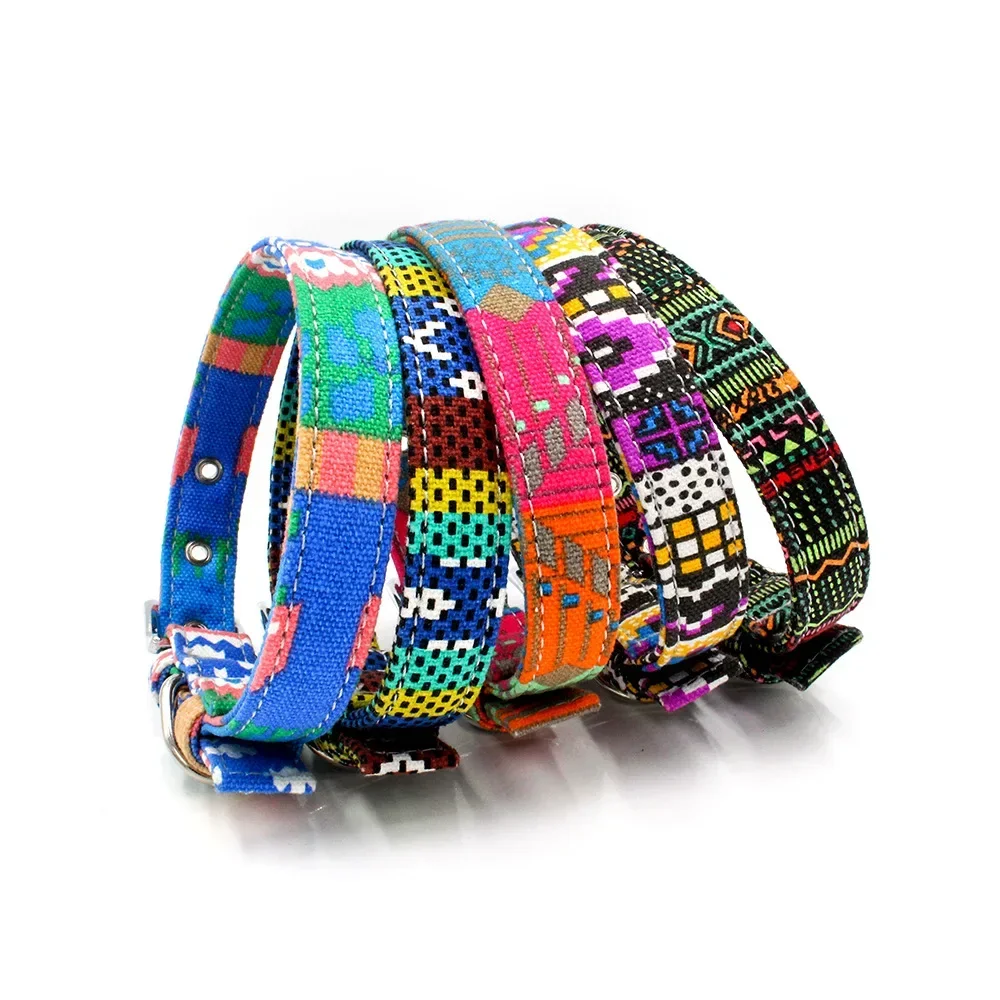 Nuevo Collar para mascotas, Collar de tela colorida de doble capa para mascotas, correa de tracción para perros, arnés y correa para gatos, conjunto de accesorios - imagen 3