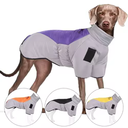 Abrigo impermeable acolchado para perros medianos y grandes ajustable