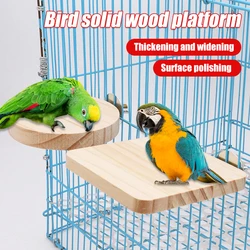 Plataforma de madera para aves – jaula colgante y estante para juguetes