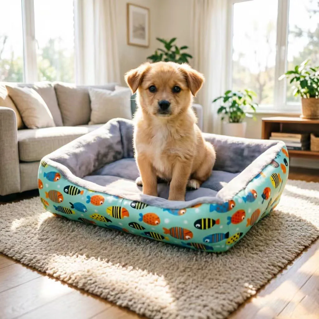Alfombra cama con peces para gatos y perros antideslizante - imagen 5