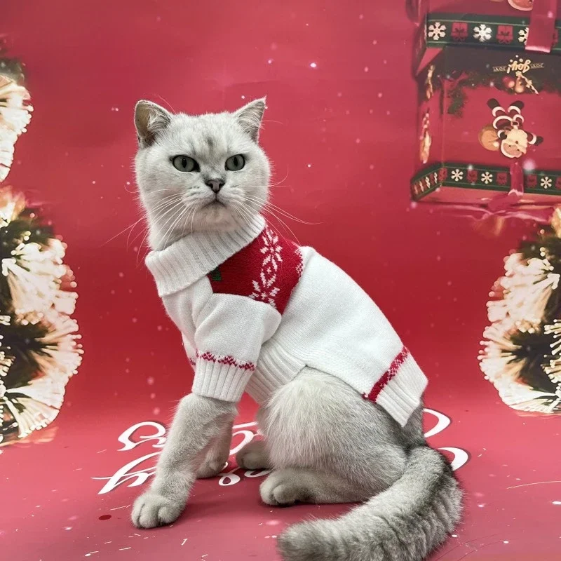 Suéter de punto para perros pequeños, ropa para cachorros, oso Pomerania, Navidad, otoño, invierno, más grueso, Año Nuevo - imagen 2