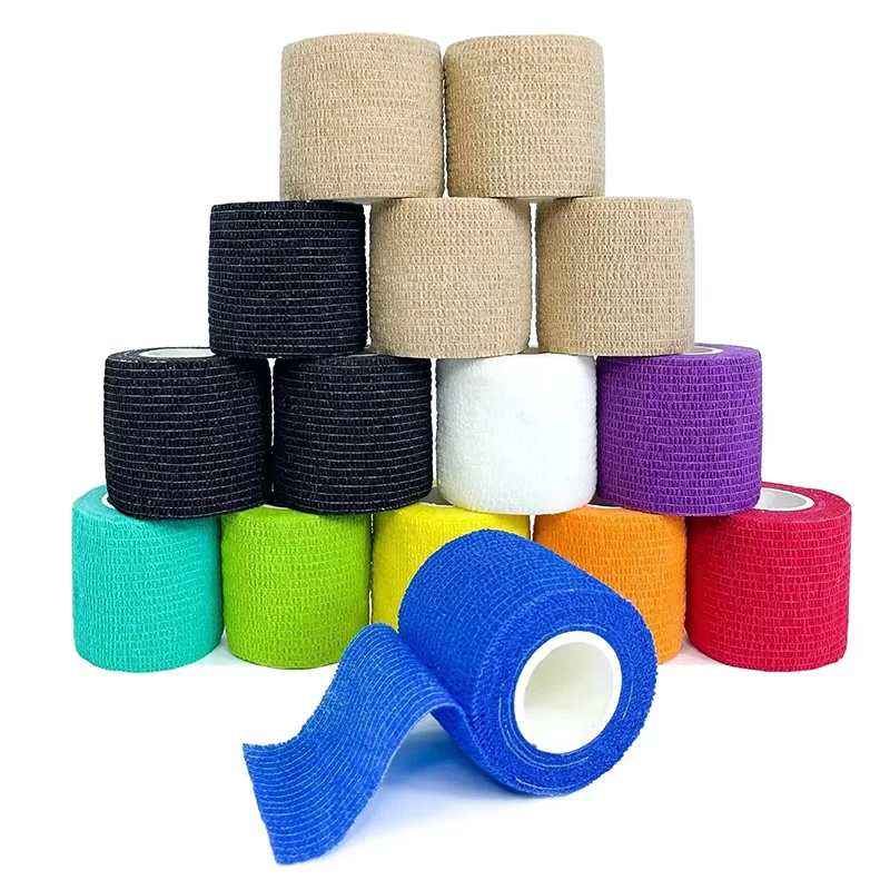Vendaje autoadhesivo elástico no tejido vendaje cohesivo para fijación deportiva dedo muñeca pierna 1 rollo 2,5/5/7,5/10cm * 4,5 m - imagen 2