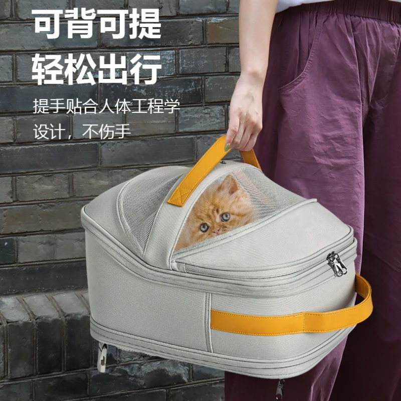 Bolsa para gatos, mochila para mascotas, perros, mochila escolar de lona, cápsula espacial de transporte, suministros para gatos portátiles - imagen 2