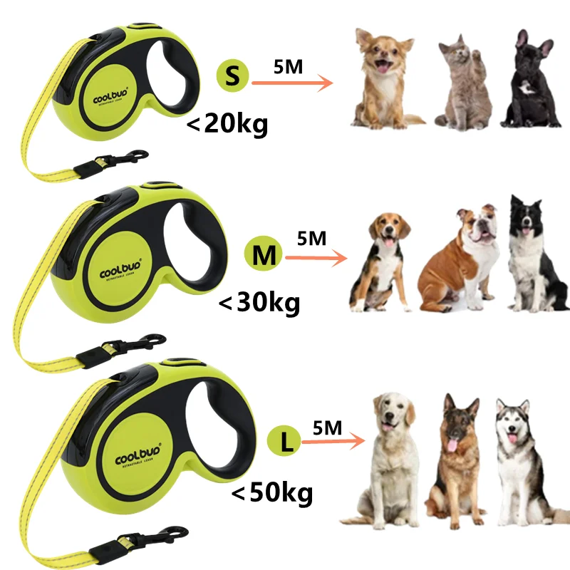 Correa retráctil de lujo para mascotas, accesorio de 5M para perros grandes y medianos, gatos y cachorros, cordón de extensión automático pequeño - imagen 5