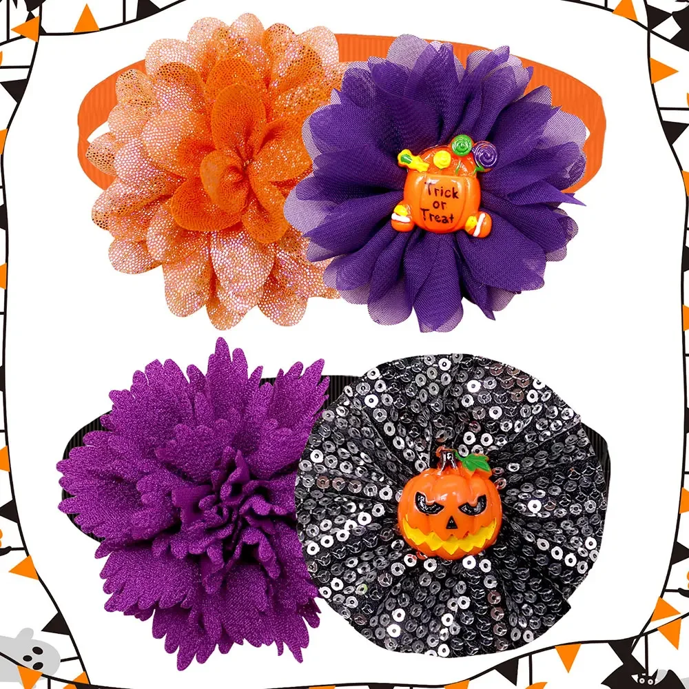 50 Uds. Pajarita para perro de Halloween, calabaza, fantasma, calavera, perro pequeño, pajarita para gato, Collar para perros, mascotas, suministros de aseo, accesorios para perros - imagen 5