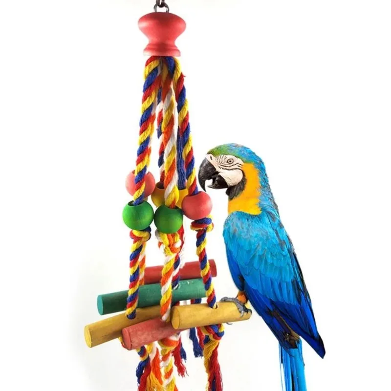 Juguete para masticar pájaros, cuerda de algodón para loros, resistente a las mordeduras, rasgado, entrenamiento de cacatúas