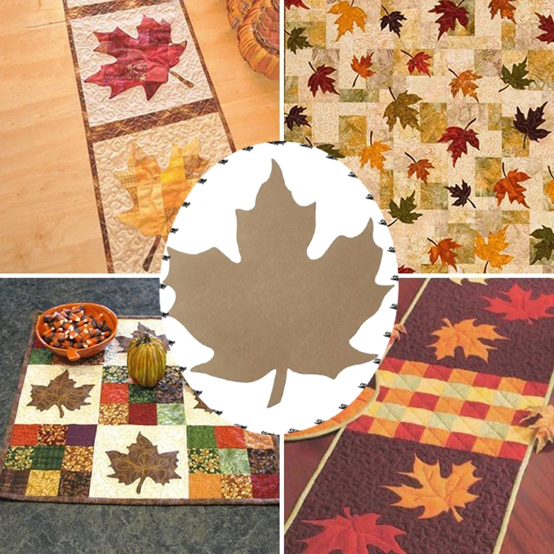 Maple Leaf Quilting Template Set, Transparent and Durable Plastic Template for Sewing and Handicrafts, Suitable for Quilt Pillowcases and Kimono Costumes, All Seasons Reusable Craftship Template - imagen 2