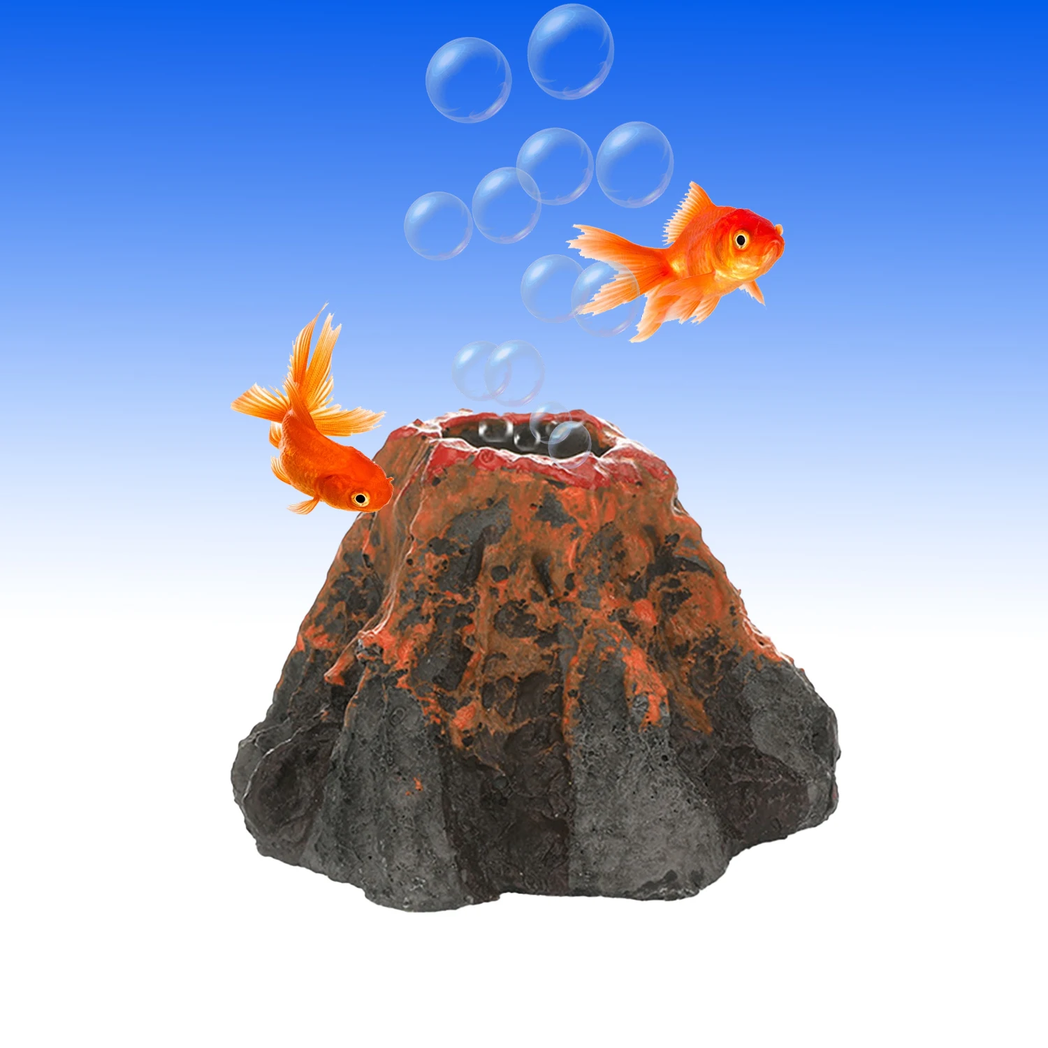 Piedra difusora de aire tipo volcán en resina para acuarios y mascotas - imagen 4