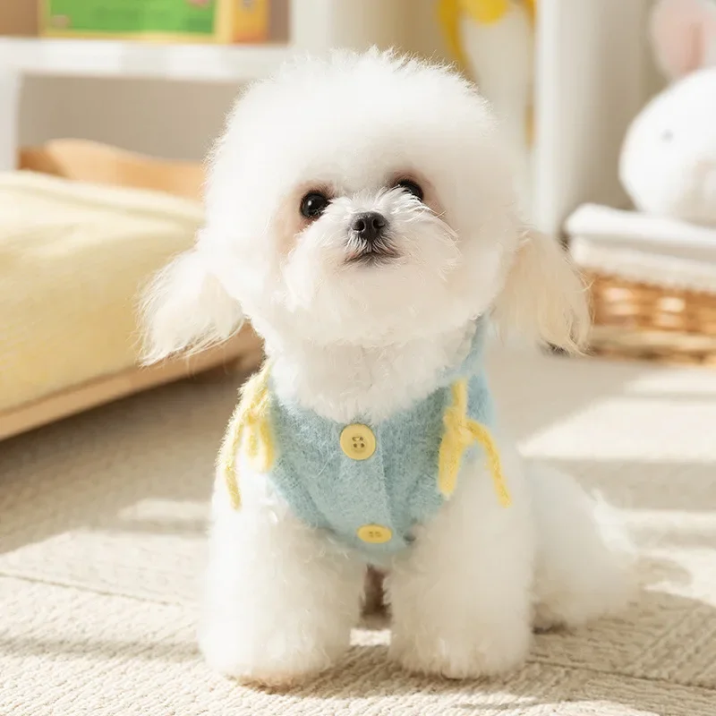 Ropa para mascotas, suéter con capucha de piel de visón de invierno, bonita chaqueta de helado, oso de peluche, abrigos para perros pequeños, ropa para cachorros, ropa con capucha para perros - imagen 3