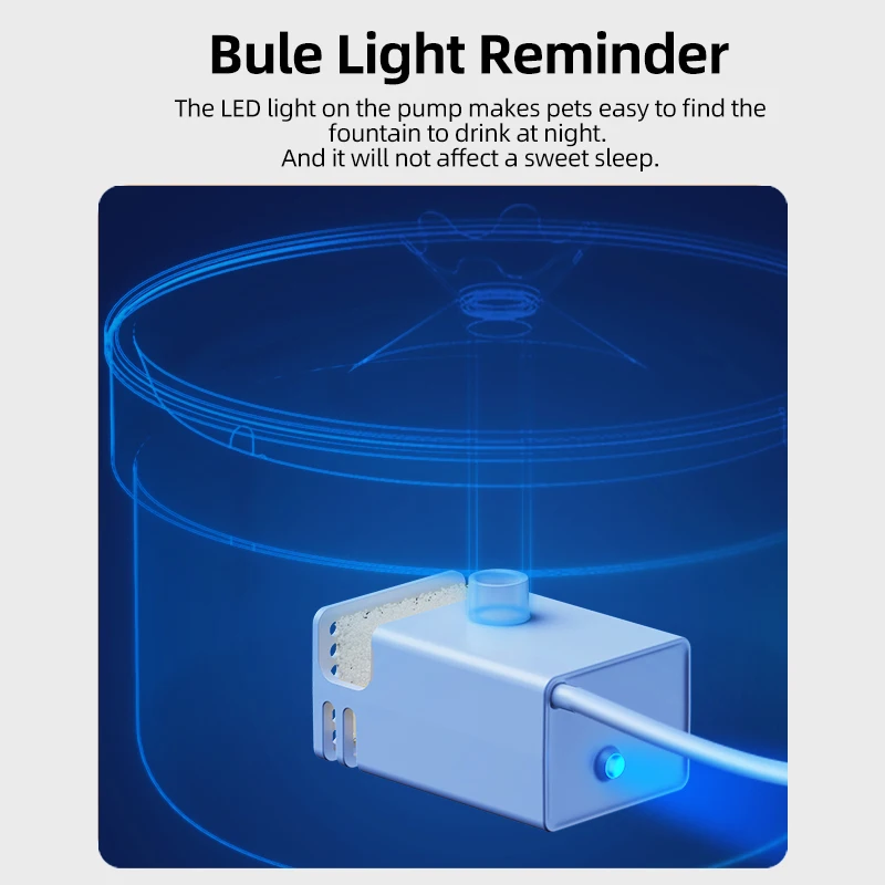 Bomba de agua ROJECO para fuente de agua para gatos de acero inoxidable de 2L, fuente para beber para mascotas, bomba de agua para reemplazo de bebedero para gatos