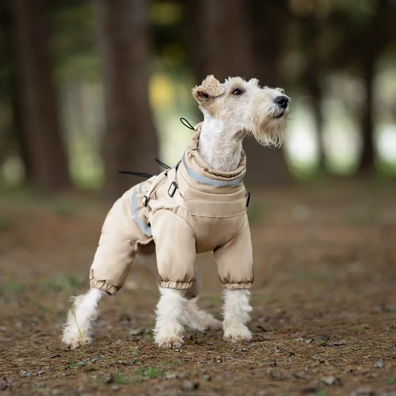 Ropa de cuatro patas para perros, chaqueta acolchada con pecho en la espalda, abrigo grueso y cálido a prueba de viento para cachorros, productos para mascotas, abrigos, suministros, Otoño e Invierno - imagen 2