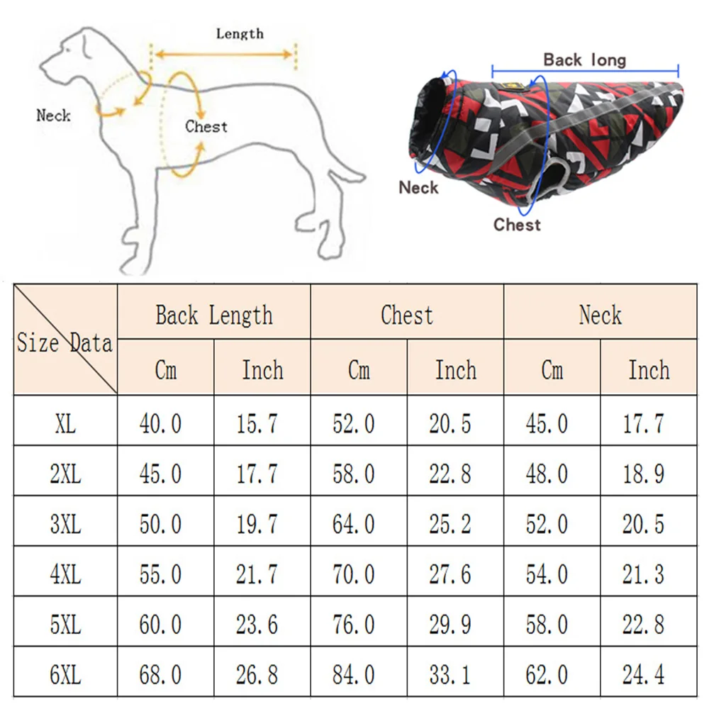 Abrigo impermeable para perros grandes, chaqueta para perros medianos y grandes, ropa cálida de invierno para mascotas, ropa de Golden Retriever Pitbull, ropa para perros - imagen 2