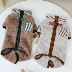 Ropa para perros, disfraz de invierno con cremallera, mono cálido de lana, monos para perros pequeños Shih Tzu, perro salchicha, caniche, cachorro, mono XS