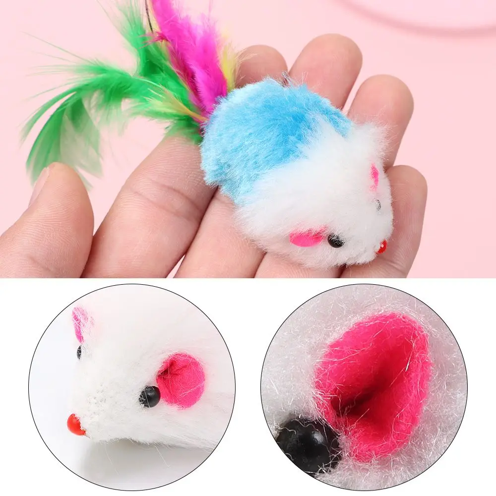 10 unids/set de juguetes para gatos y ratones, sonajero interactivo para gatos y gatitos de interior, juguetes con hierba gatera de colores surtidos con plumas, juguete para ratones y gatos - imagen 4