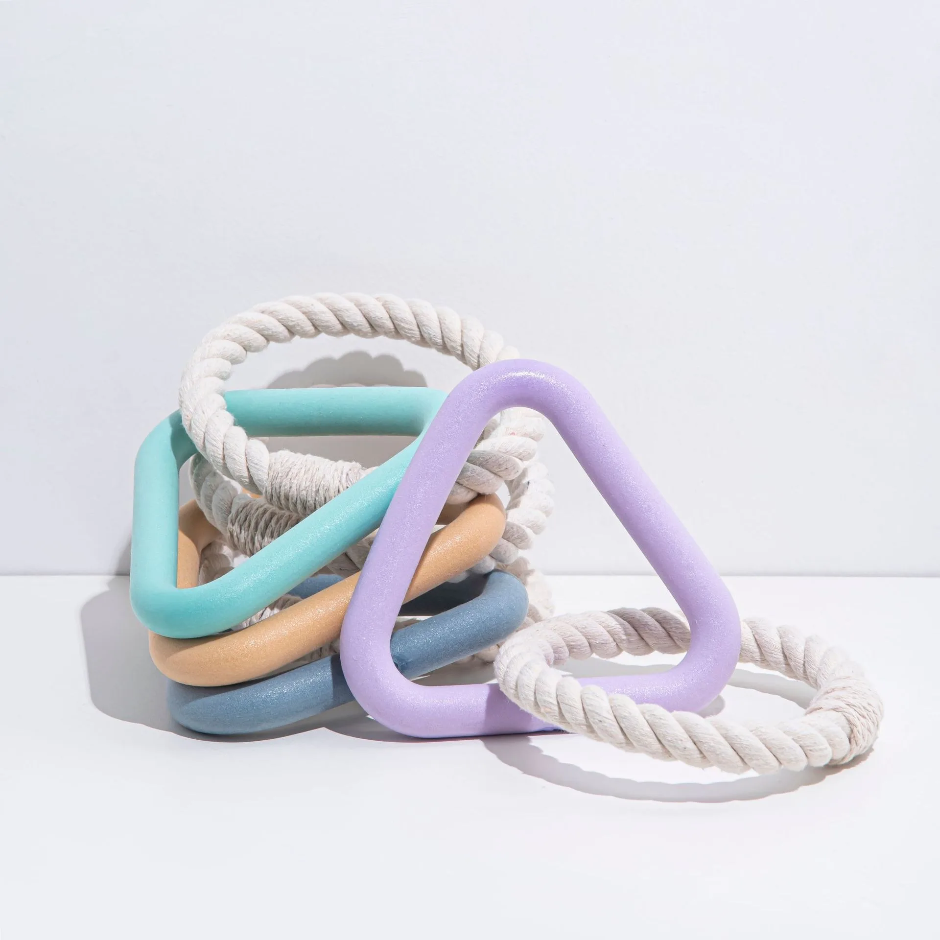 Juguete con nudo para perro, cuerda con púas de dos colores, resistente a mordeduras, 1 unidad - imagen 3