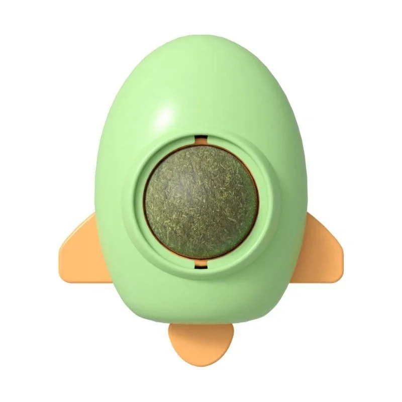 Artefacto de burlas para gatos, cohete giratorio de 360 °, hierba gatera para lamer, juguete divertido para gato, artefacto de molienda - imagen 5