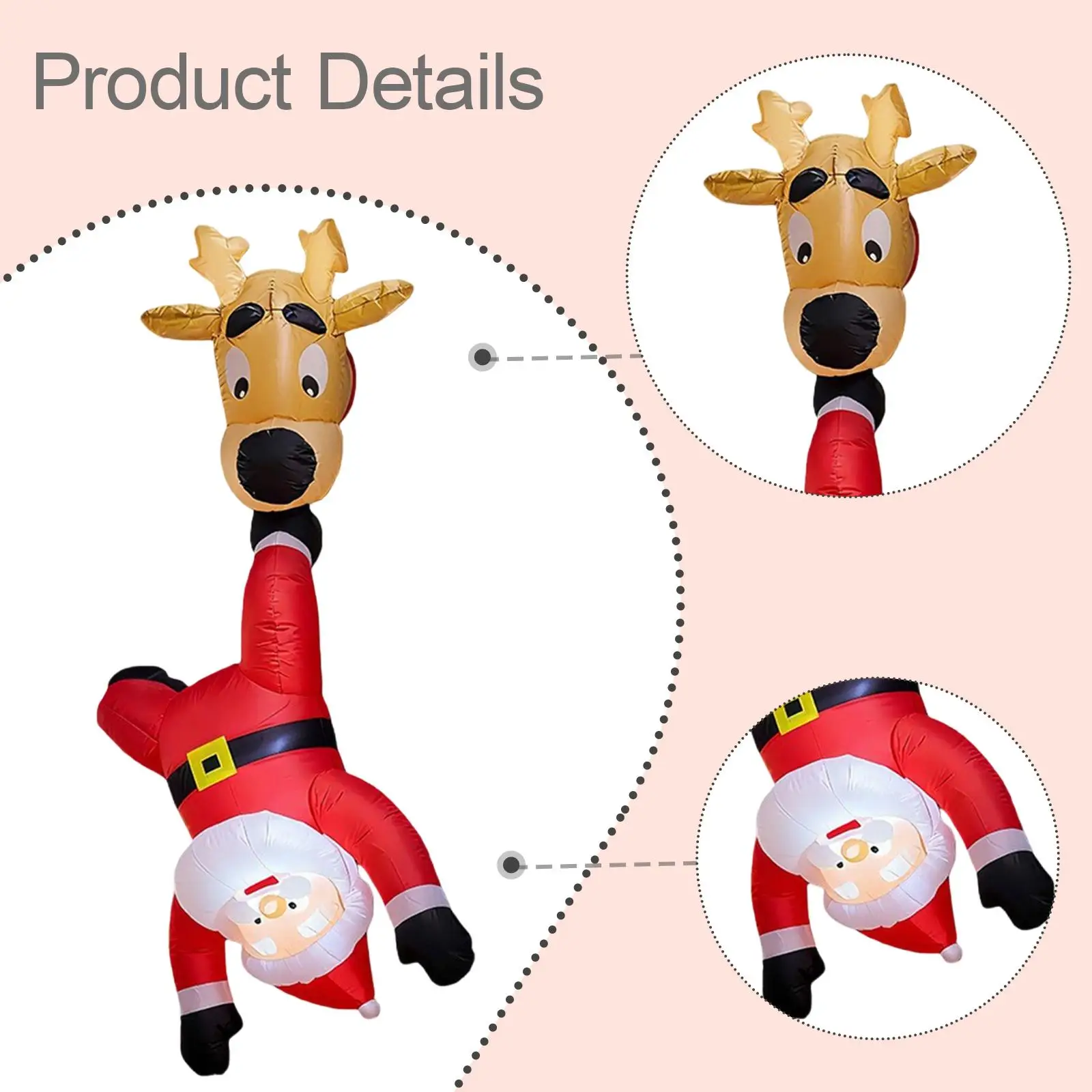 Christmas Inflatable Reindeer Santa Novelty Lightweight Gift Xmas Decoration Christmas Inflatable Reindeer Santa Novelty Lightweight Gift Xmas Decoration