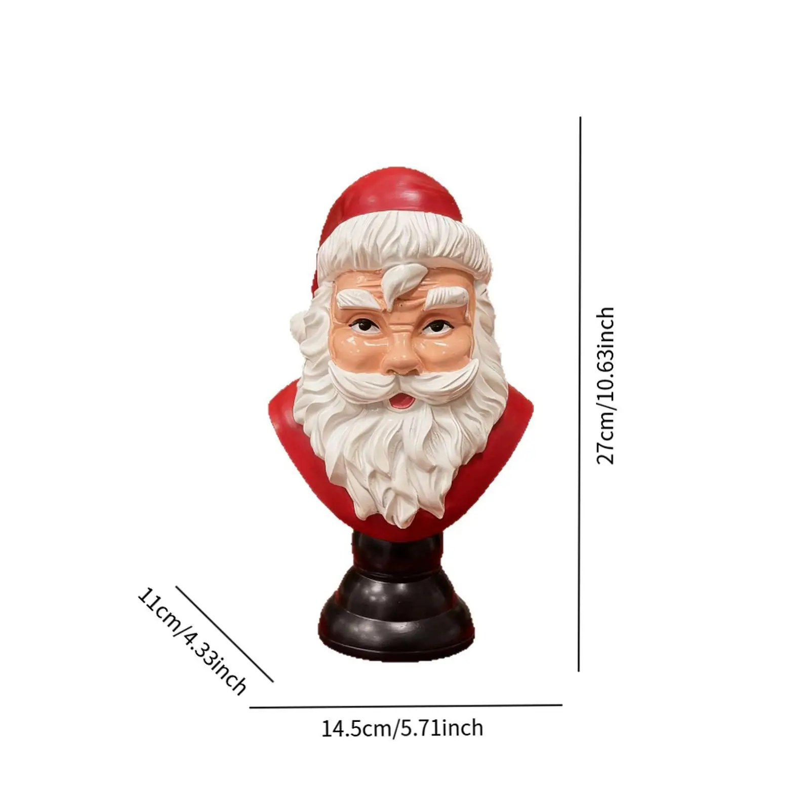 Estatuilla de Papá Noel, estatua de medio cuerpo de resina, adorno navideño, decoración navideña para el hogar, sala de estar, centro de mesa - imagen 5