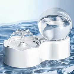 Fuente de agua por gravedad transparente para gatos y perros