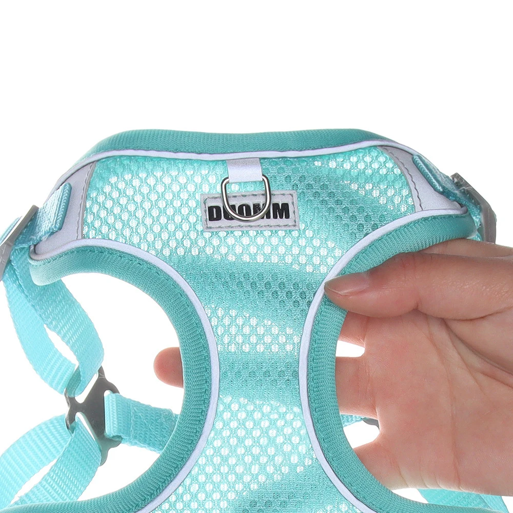 Juego de arnés y correa reflectantes para perros pequeños y medianos, arnés de malla para cachorros y gatos, chaleco sin tirar, correa para el pecho para Pug, accesorios para perros - imagen 2