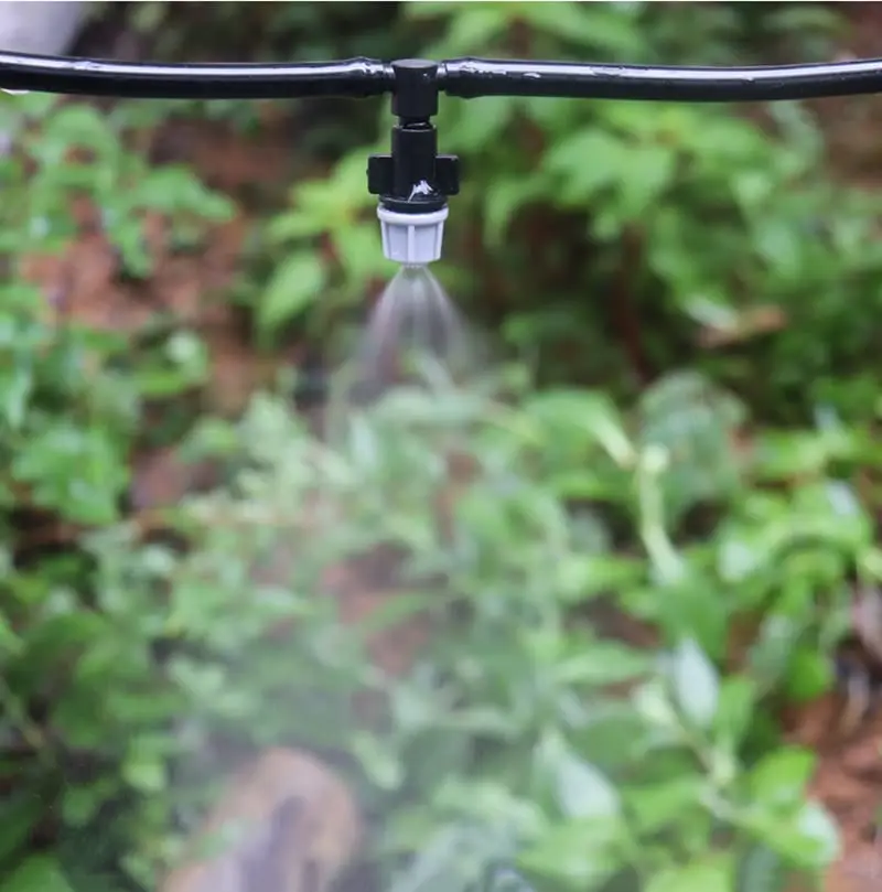 50 Uds. Boquilla de cabezales de aspersor de nebulización de jardín de riego de plástico con juntas en T para riego por nebulización - imagen 5