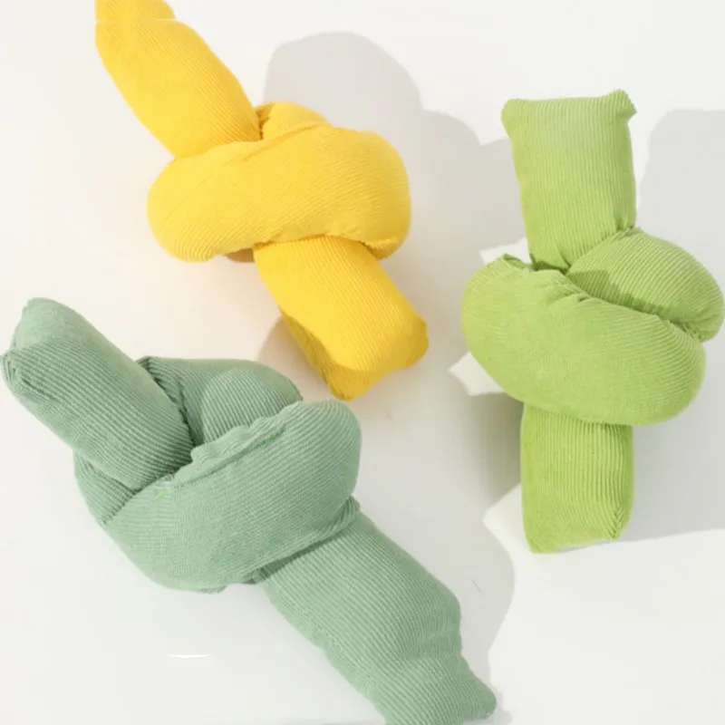 Cuerdas de lana para perros, juguetes resistentes a las mordeduras con campana, cuerdas de molienda para cachorros, juguetes para masticar con sonido de felpa para limpieza de dientes de perro - imagen 4