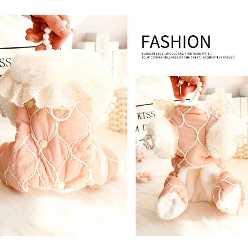 Ropa de invierno para perros pequeños: chaqueta de algodón jacquard - imagen 5