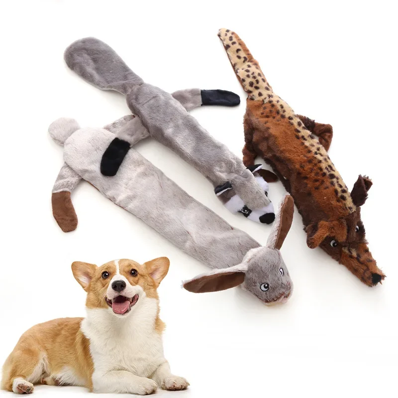 Divertente Animale Simulato Senza Farcitura Giocattoli Per Cani con Squeakers Durevole Peluche Senza Farcito Giocattolo Da Masticare Per Cani Squeaky Animale Domestico Squeak Giocattolo Nuovo