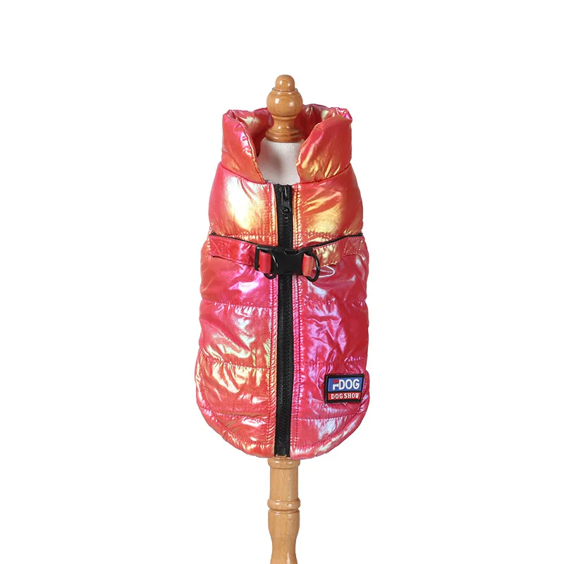 Ropa para mascotas de otoño e invierno, chaleco reflectante impermeable de color gradual, además de ropa cálida de terciopelo para perros y gatos, suministros para mascotas - imagen 3