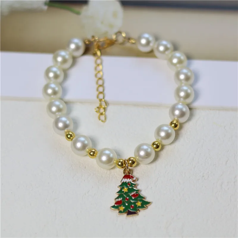 Regalo de perlas para mascotas, corona navideña, cadena para perros y gatos, Collar para mascotas, Collar para perros y gatos, juguete de peluche, cadena para el cuello para mascotas - imagen 5