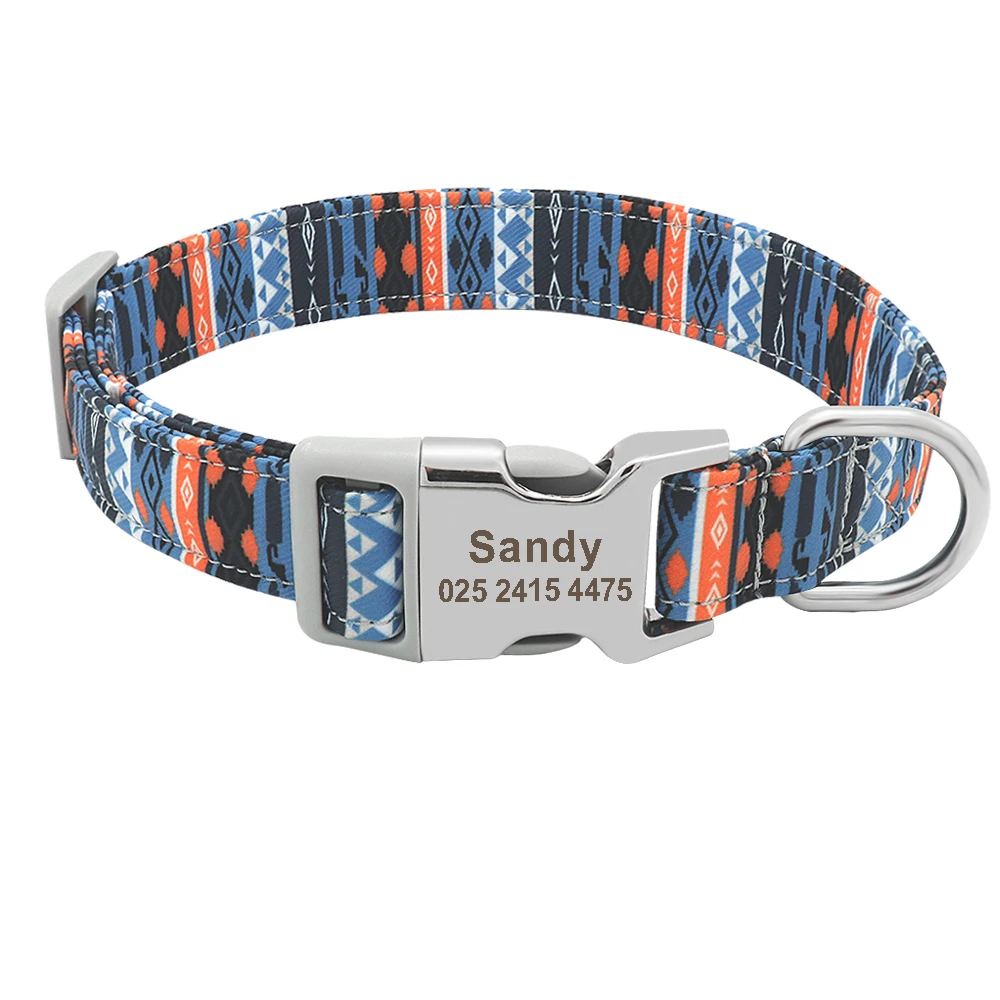 Collar de perro personalizado, etiqueta de nombre de identificación de perro de mascota personalizada, accesorios, collares para perros pequeños, medianos y grandes, collares grabados de nailon para cachorros S-L - imagen 3