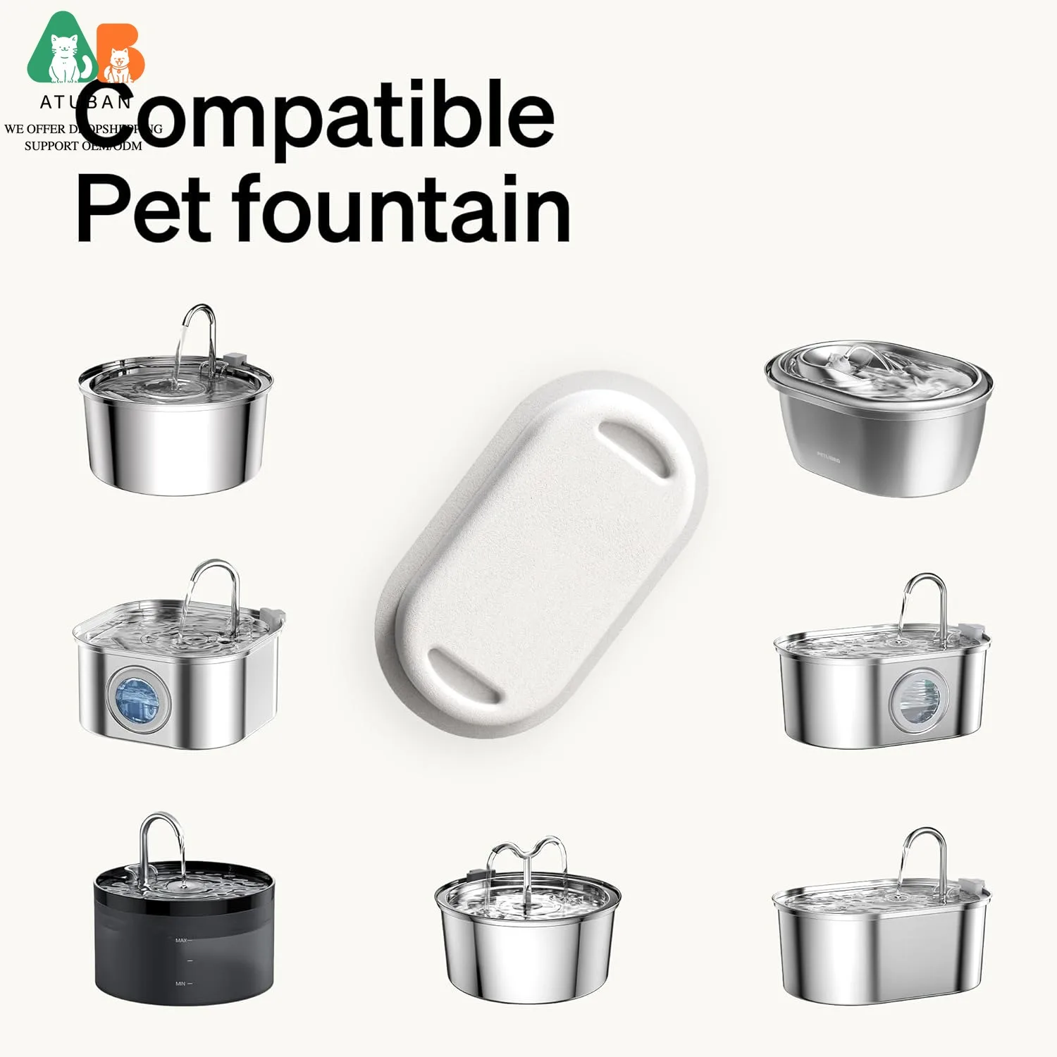 Filtros de repuesto para fuente de agua gato acero inoxidable duraderos - imagen 2