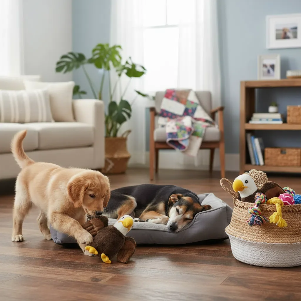 Juguetes grandes para perros con águila calva, juguete de peluche indestructible resistente con sonido grande para perros pequeños y crudos, suministros para masticar cachorros y mascotas - imagen 5