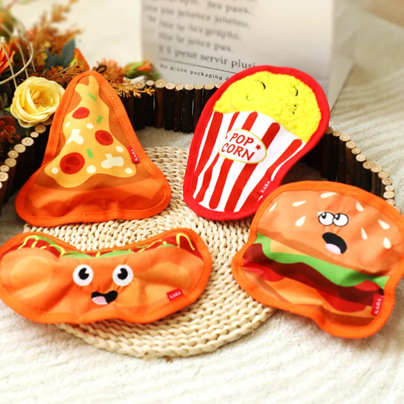 Juguetes para perros resistentes a mordeduras, juguete para masticar para perros en forma de hamburguesa, juguetes interactivos con sonido para cachorros, bonito juguete para mascotas para perros, suministros para mascotas