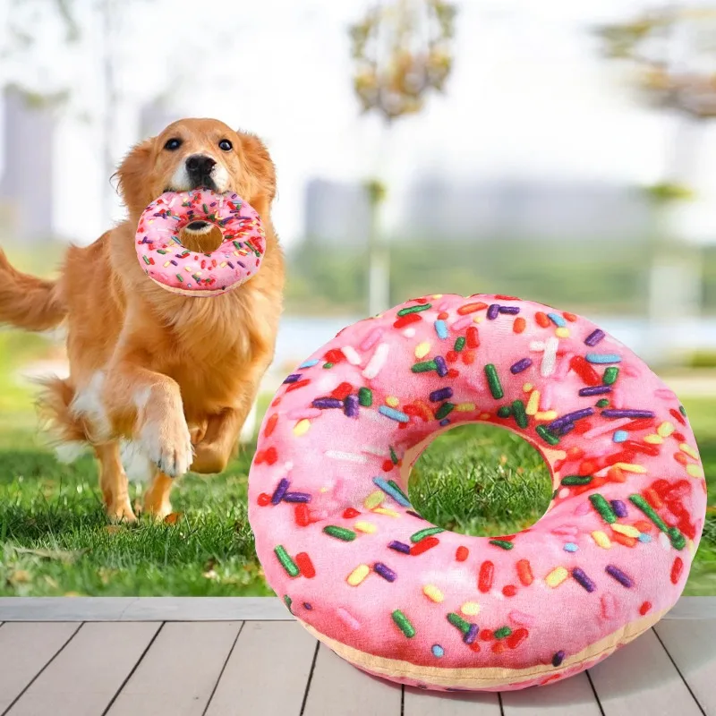 Juguete chirrido de lana para mascotas, suministros interactivos para perros, cachorro, juguete de molienda de dientes resistente al masticable para interiores, productos de juego para perros con forma de Pizza - imagen 3