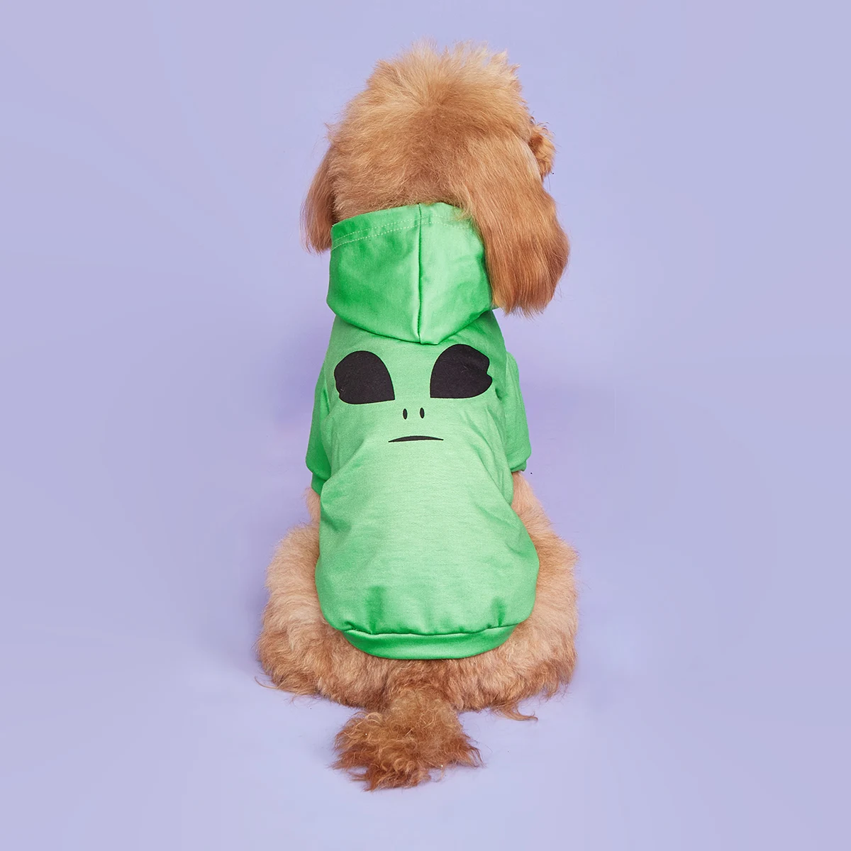 Sudadera con capucha para perros, camisas de Halloween, ropa para perros con patrón de cara de alienígena lindo, sudaderas para perros, ropa de Cosplay cómoda Pe - imagen 2