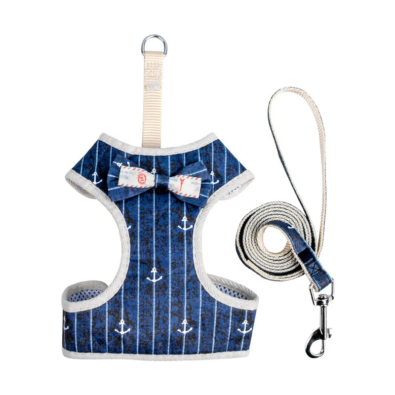 Conjunto de arnés de pecho con correa para gato, chaleco con pajarita, arnés de pecho para mascotas, adecuado para caminar, correa para gatos y cachorros - imagen 5