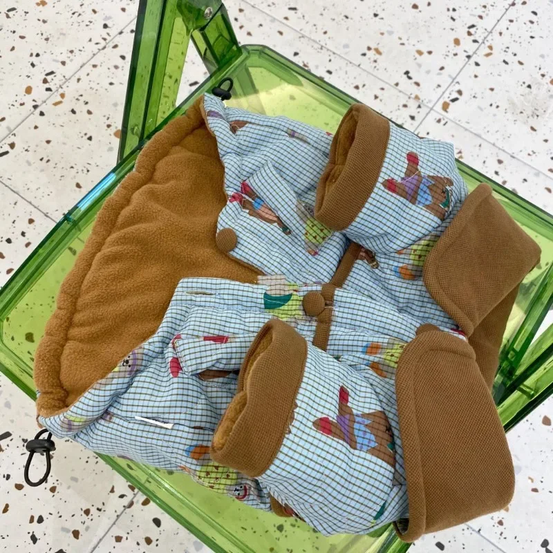 Abrigo de invierno cálido y grueso con estampado de dibujos animados, ropa para mascotas, abrigo para perros, chaquetas para perros, ropa de algodón para perros pequeños, ropa para perros a la moda - imagen 2