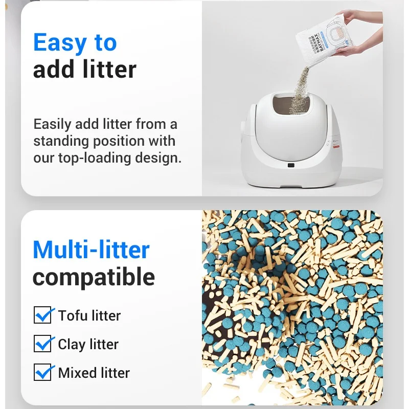 Caja de arena automática para gatos, inodoro inteligente de autolimpieza, antiolor, eléctrico, completamente cerrado, antisalpicaduras - imagen 4