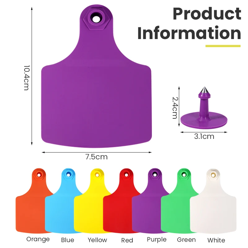 100 Uds etiqueta de oreja de vaca tamaño grande 105x75mm etiqueta de tarjeta de identificación de animales sin palabras ganado etiqueta de oreja marcador señalización - imagen 2
