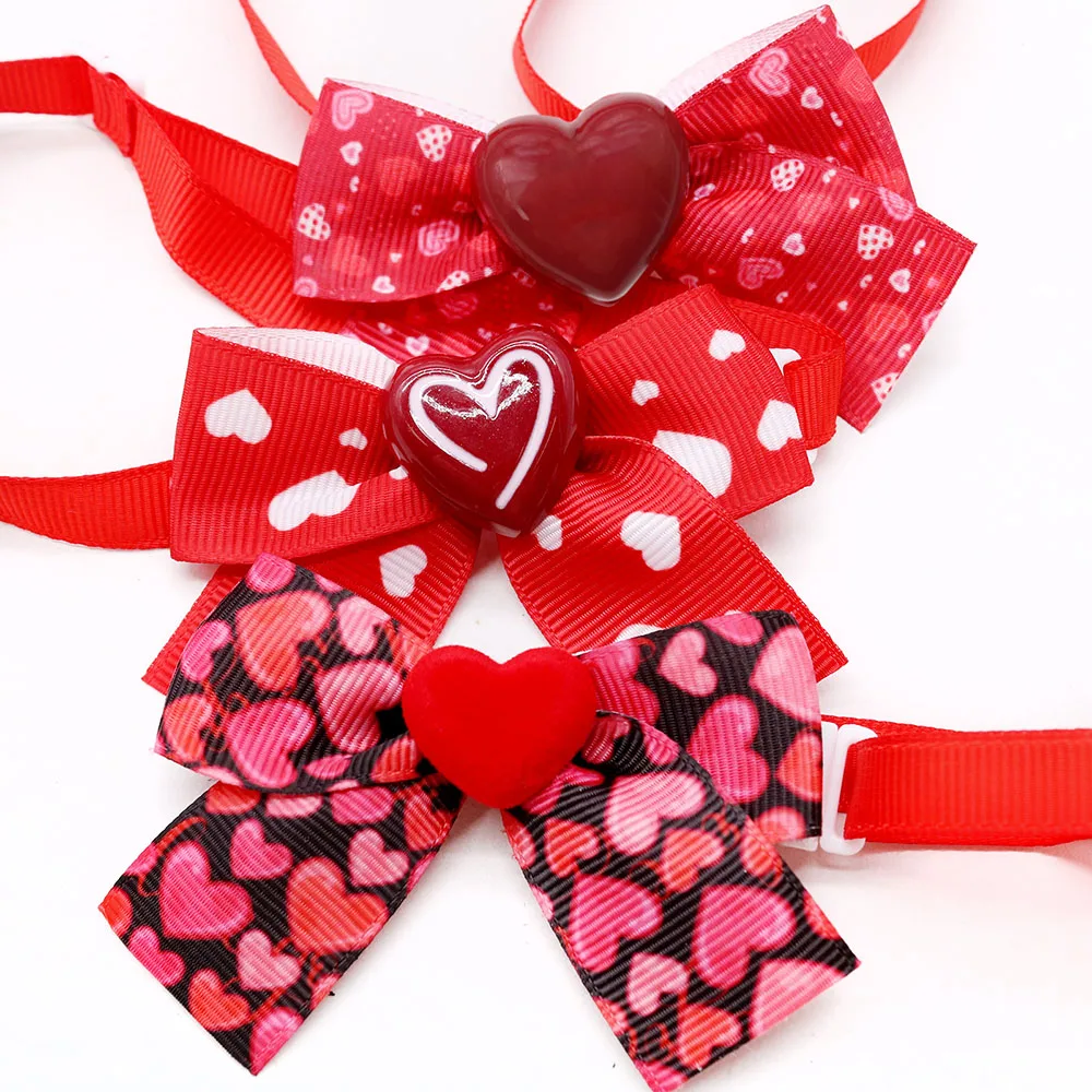 50/100 Uds. Pajaritas para perros pequeños y gatos, corbatas a la moda para el Día de San Valentín, pajaritas para mascotas, productos para el cuidado de perros y cachorros